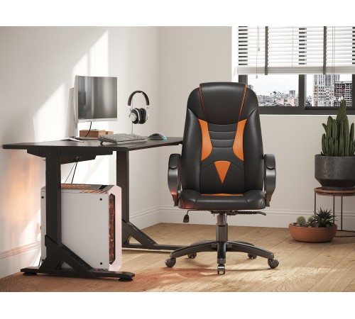 Игровое кресло Энигма 2, черно-оранжевый