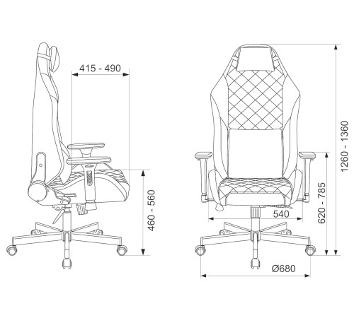 1628887 Игровое кресло KNIGHT RAMPART, черный