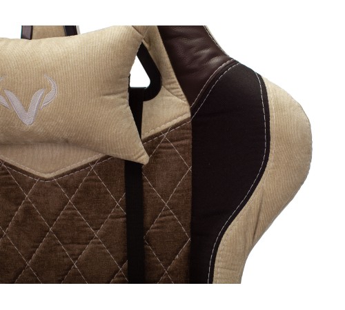 1382455 Кресло игровое Бюрократ VIKING 7 KNIGHT BR FABRIC коричневый текстиль/эко.кожа крестовина металл