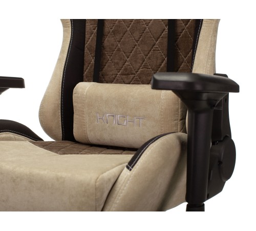 1382455 Кресло игровое Бюрократ VIKING 7 KNIGHT BR FABRIC коричневый текстиль/эко.кожа крестовина металл