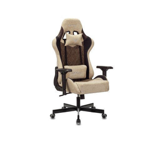 1382455 Кресло игровое Бюрократ VIKING 7 KNIGHT BR FABRIC коричневый текстиль/эко.кожа крестовина металл