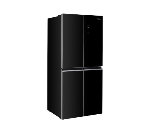 Холодильник KORTING KNFM 84799 GN, черное стекло