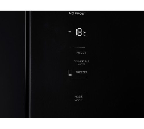 Холодильник KORTING KNFM 84799 GN, черное стекло