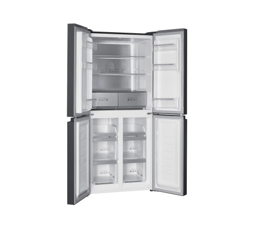 Холодильник KORTING KNFM 84799 GN, черное стекло