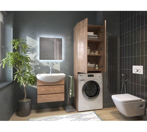 Шкаф комбинированный Винг 640 под стиральную машину, дуб золотой