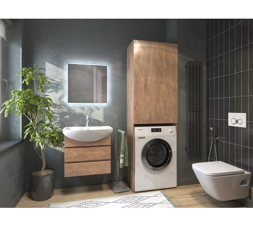 Шкаф комбинированный Винг 640 под стиральную машину, дуб золотой