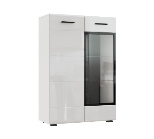 Комод Глосс 2 дв, белый/белый глянец