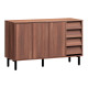Комод Степ 4 ящ 3 дв, орех табак/черный