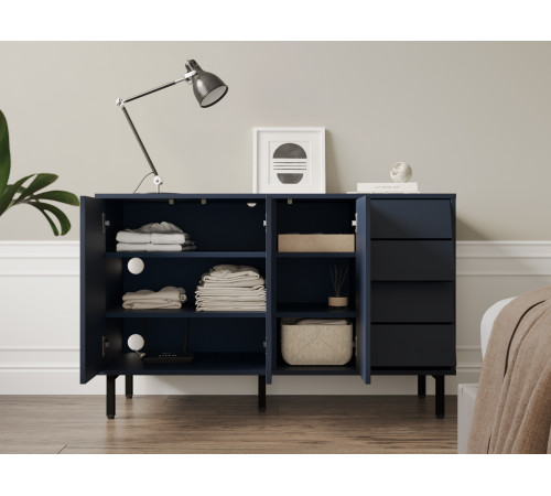 Комод Степ 4 ящ 3 дв, ночное небо/черный