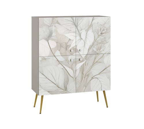Комод Флоу, кашемир/белый шагрень