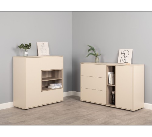 Комод Тайл 1 дв 2 ящ, сатин/эмили блаш