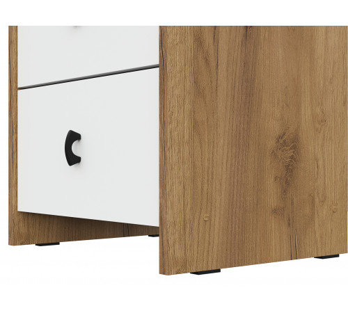 Комод Кайло 5 ящ, дуб золотой/белый матовый