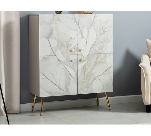 Комод Флоу, кашемир/белый шагрень