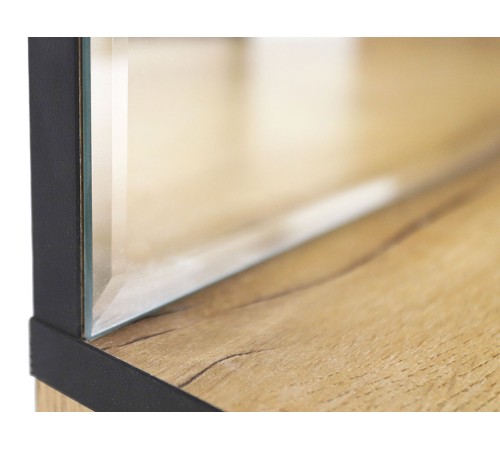 Комод Виртон с надстройкой, дуб крафт золотой/черный