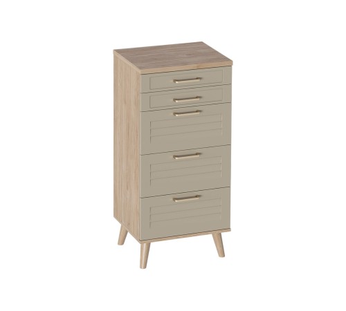 Комод Гавана 5 ящ, дуб натуральный светлый/светло-серый софт Комод Гавана 5 ящ, дуб натуральный светлый/светло-серый софт