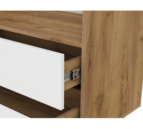 Комод Кайло 3 ящ 1 дв, дуб золотой/белый матовый