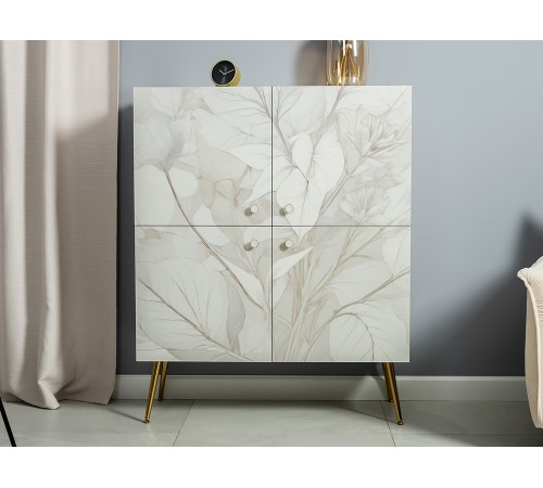 Комод Флоу, кашемир/белый шагрень