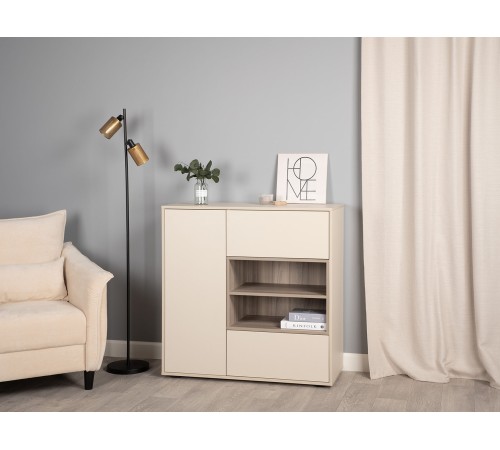 Комод Тайл 1 дв 2 ящ, сатин/эмили блаш