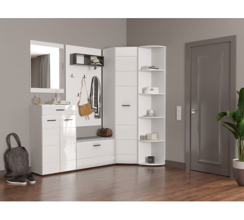 Комод Глосс, белый/белый глянец