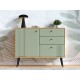 Комод Вега Саксония, дуб крафт золотой/серо-зеленый