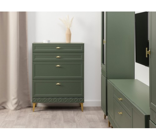 Комод Марион 16.249, дымчатый зеленый/олива шагрень