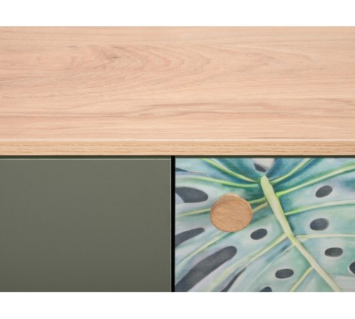 Комод Маттиас, дымчатый зеленый/гикори Рокфорд натуральный/белый шагрень