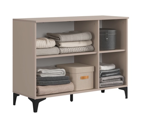 Комод 3 дв Рич, кашемир/фрапучино матовый/черный