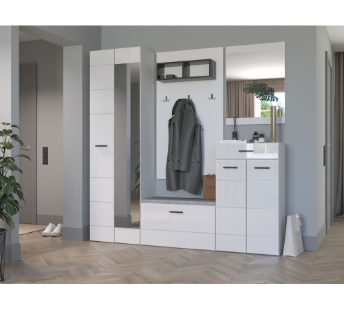 Комод Глосс, белый/белый глянец