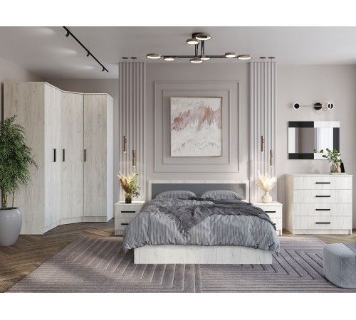 Комод Фиеста 850, дуб крафт белый