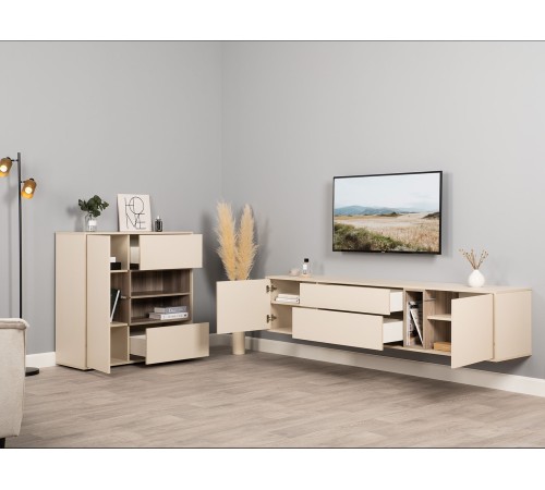 Комод Тайл 1 дв 2 ящ, сатин/эмили блаш