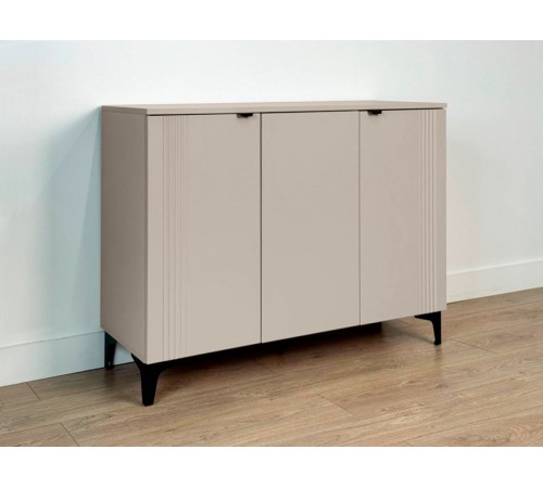 Комод 3 дв Рич, кашемир/фрапучино матовый/черный