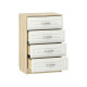 Комод Оливия Лайт 4 ящ НМ 040.38, белое дерево/дуб сонома
