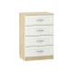 Комод Оливия Лайт 4 ящ НМ 040.38, белое дерево/дуб сонома