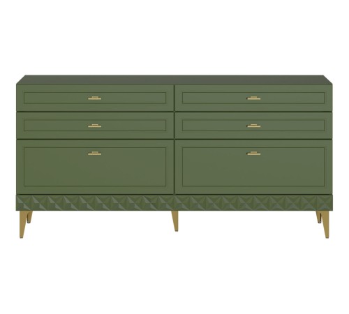 Комод Марион 16.256, дымчатый Зеленый/олива шагрень/Белый шагрень