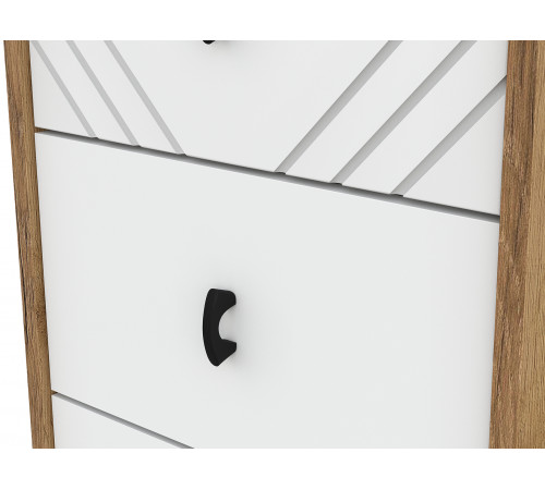 Комод Кайло 5 ящ, дуб золотой/белый матовый