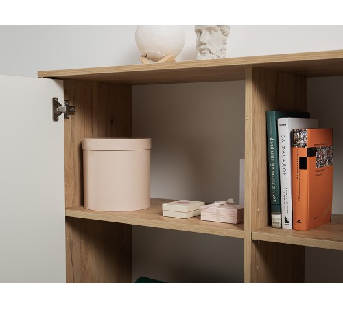 Комод Току, гикори Рокфорд натуральный/белый шагрень