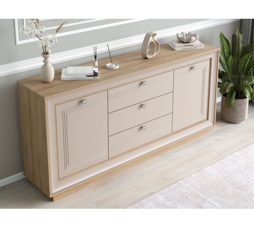 Комодино Прато 1800, вяз швейцарский светлый/газания матовая