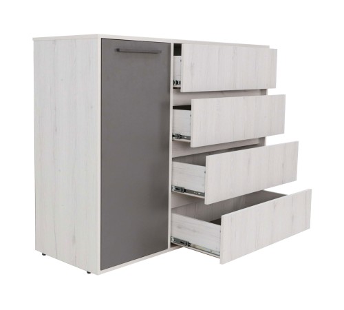 Комод Нильс, дуб эльза/темно-серый лофт