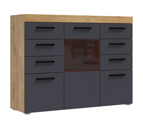 Комод Бастон, дуб вотан/графит