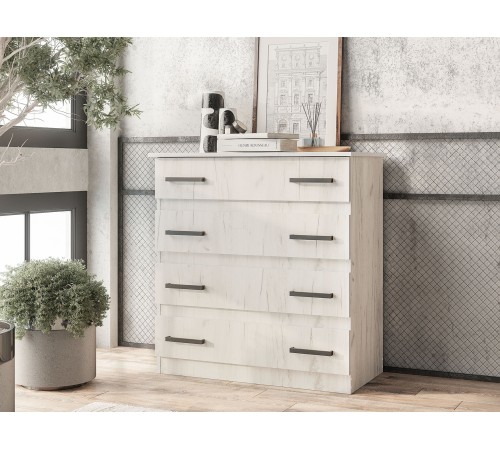 Комод Стандарт 6, дуб крафт белый