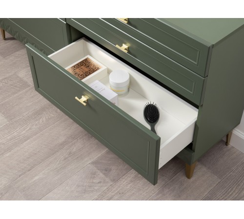 Комод Марион 16.256, дымчатый Зеленый/олива шагрень/Белый шагрень