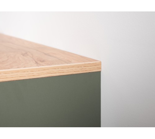 Комод Маттиас, дымчатый зеленый/гикори Рокфорд натуральный/белый шагрень