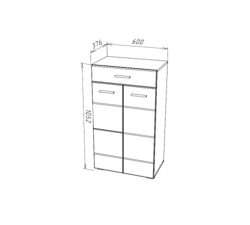 Комод Глосс, белый/белый глянец