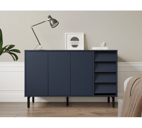 Комод Степ 4 ящ 3 дв, ночное небо/черный