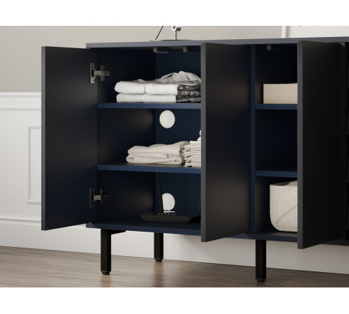 Комод Степ 4 ящ 3 дв, ночное небо/черный