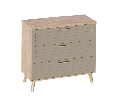 Комод Гавана 3 ящ, дуб натуральный светлый/светло-серый софт Комод Гавана 3 ящ, дуб натуральный светлый/светло-серый софт