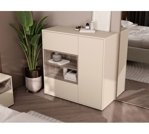 Комод Тайл 1 дв 2 ящ, сатин/эмили блаш