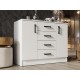 Комод Эко 4 ящ 2 дв, белый гладкий