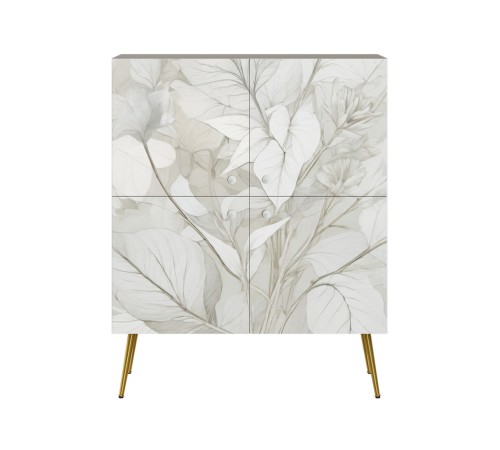 Комод Флоу, кашемир/белый шагрень