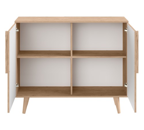 Комод Току, гикори Рокфорд натуральный/белый шагрень